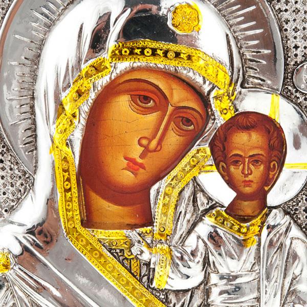 意大利进口圣像 镀银圣母抱小耶稣圣像