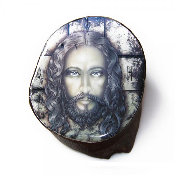 耶稣圣荣——泰国柚木水晶圣物盒（大号）