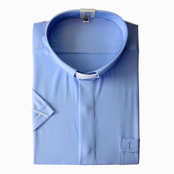 竹纤维 司铎衬衫（蓝色短袖，不含白领插片）