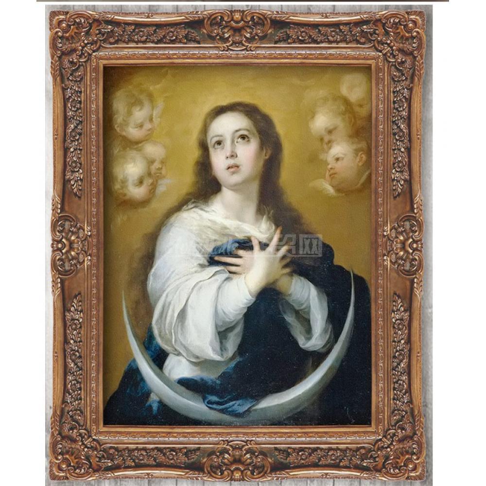 白衣圣母 手绘油画 不带画框