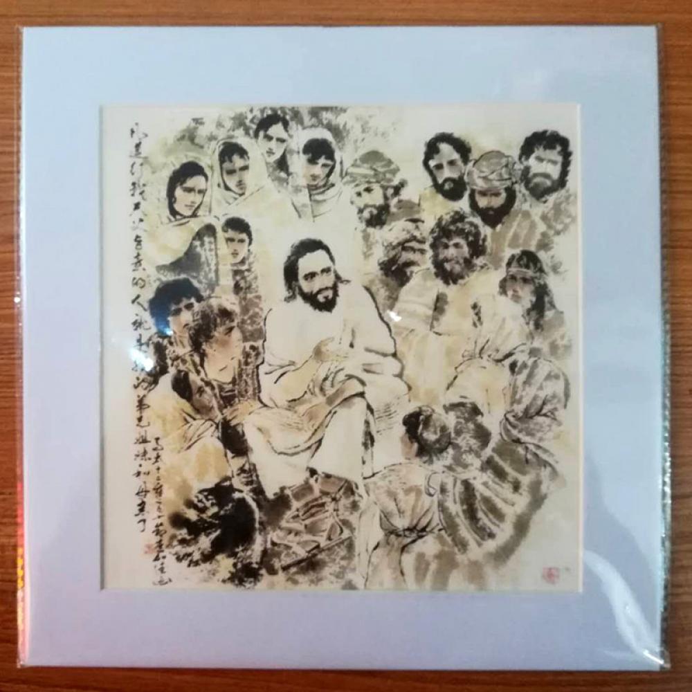 耶稣讲道 于加德画 内芯桌摆