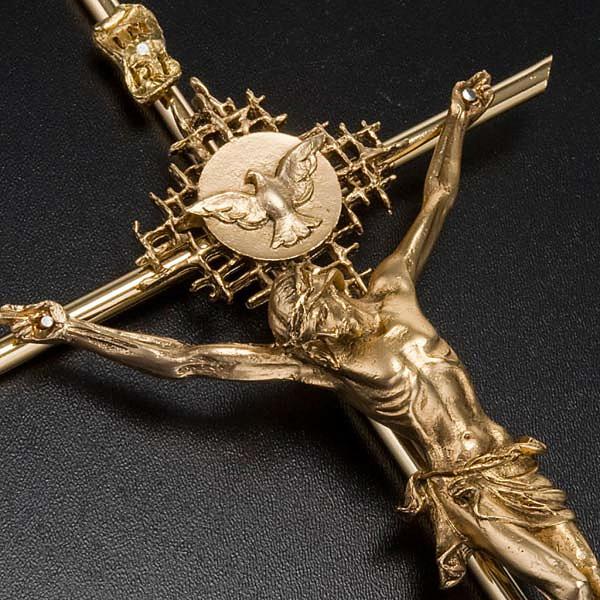 意大利浮雕十字架 圣神降临金色挂件25CM
