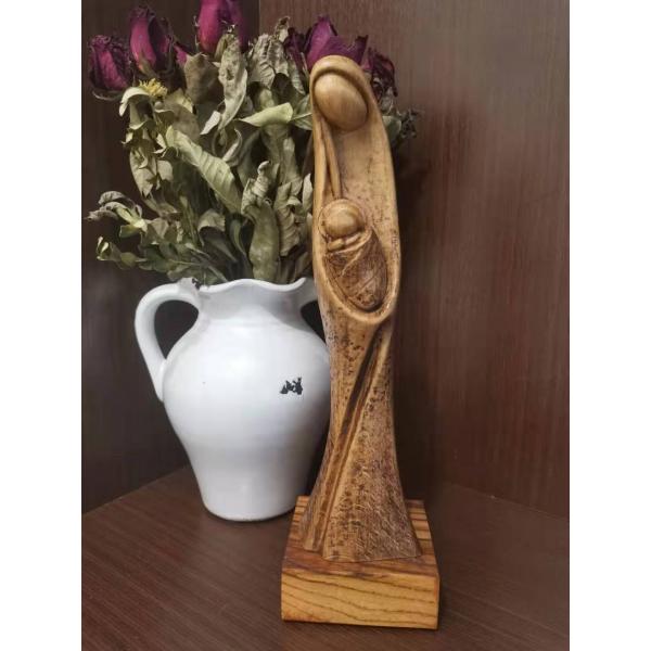 30cm榉木圆雕圣母子