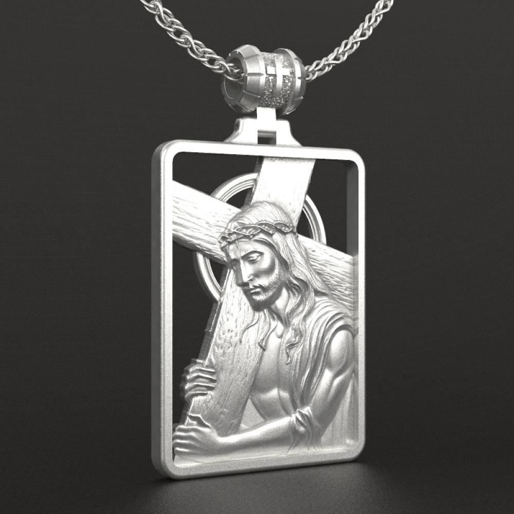 耶稣背架镂空圣牌（不含链）