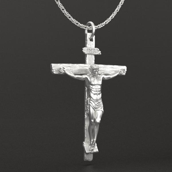 高清圆雕原木十字架5cm长（不含链）