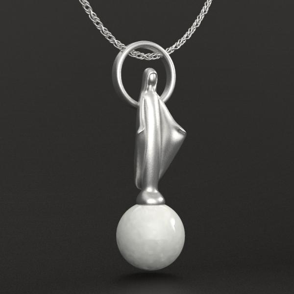 显灵圣母珍珠吊坠（不含链）