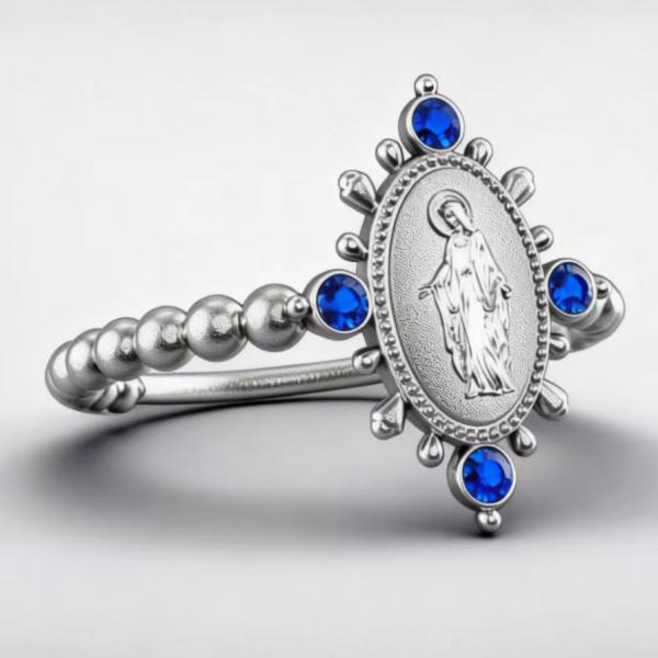 镶钻圣母显灵戒...