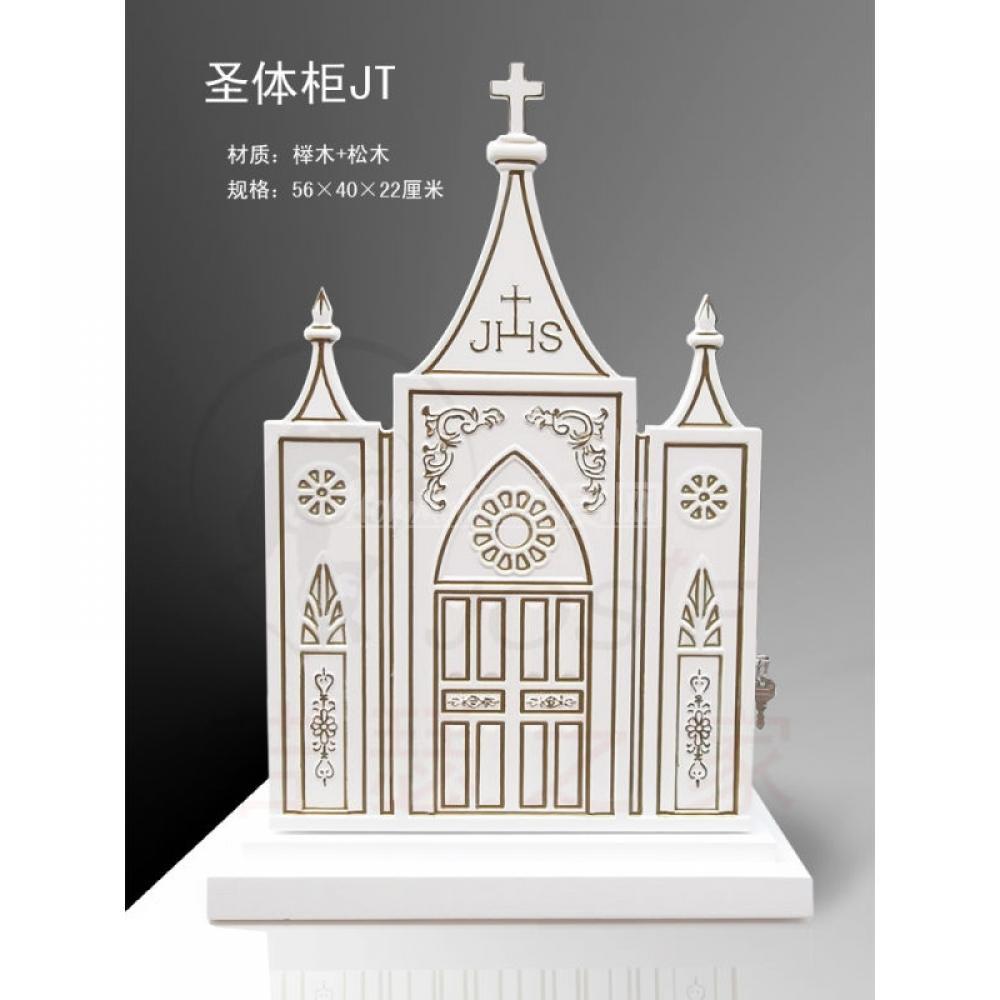 圣体柜（白色镶金） 教堂用品 木制品订制